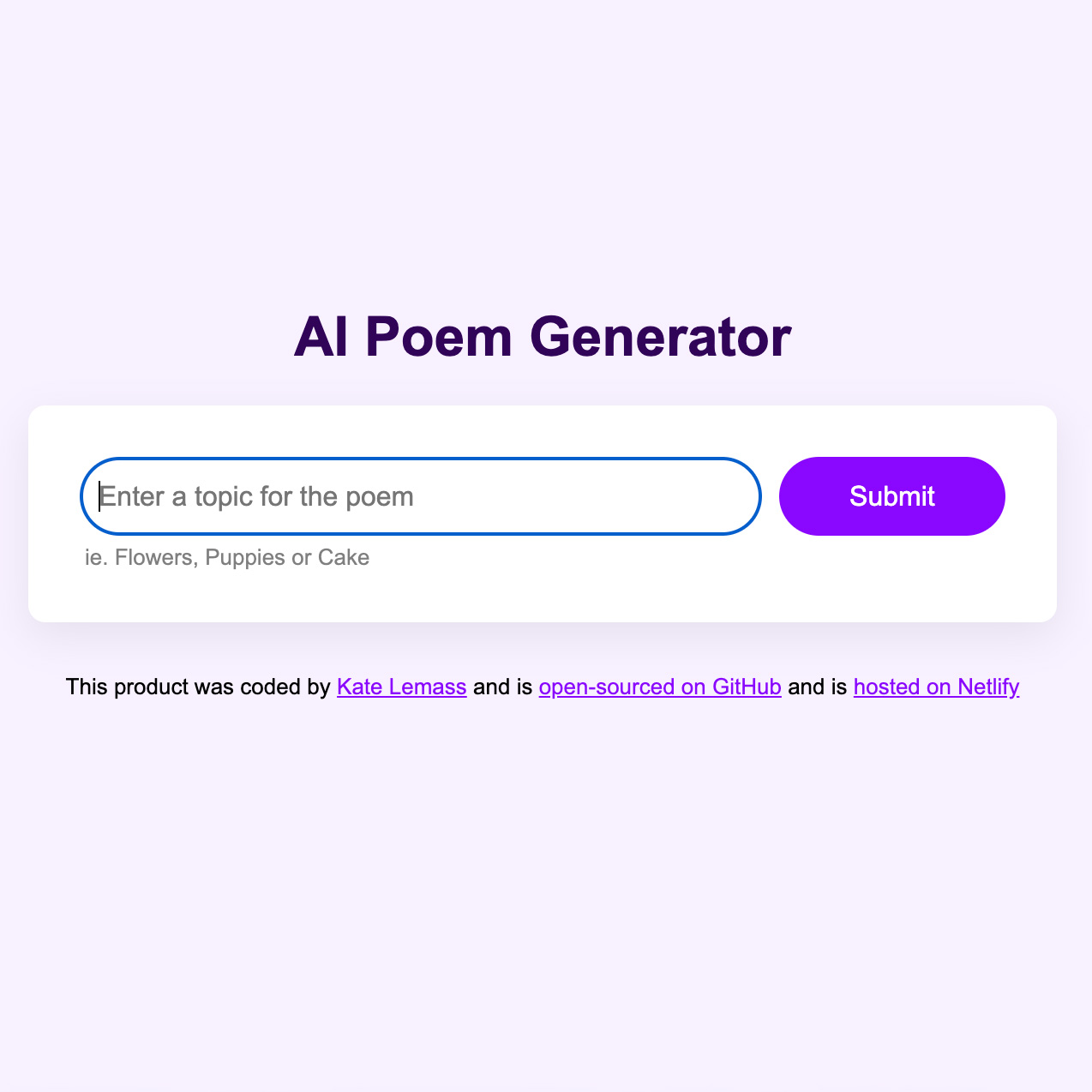 Ai poem generator